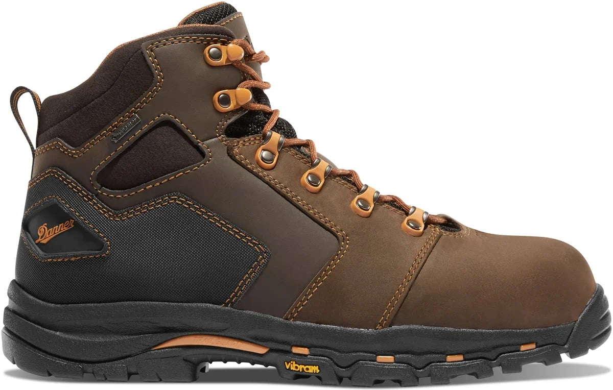 Men's 4.5-Inch Waterproof Safety Toe Boot - Brown/Orange
