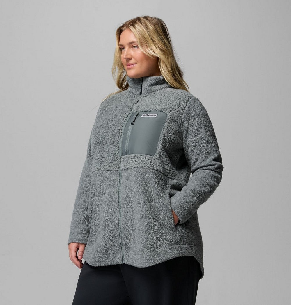 Women's Plus Sherpa Full-Zip Fleece - Grey