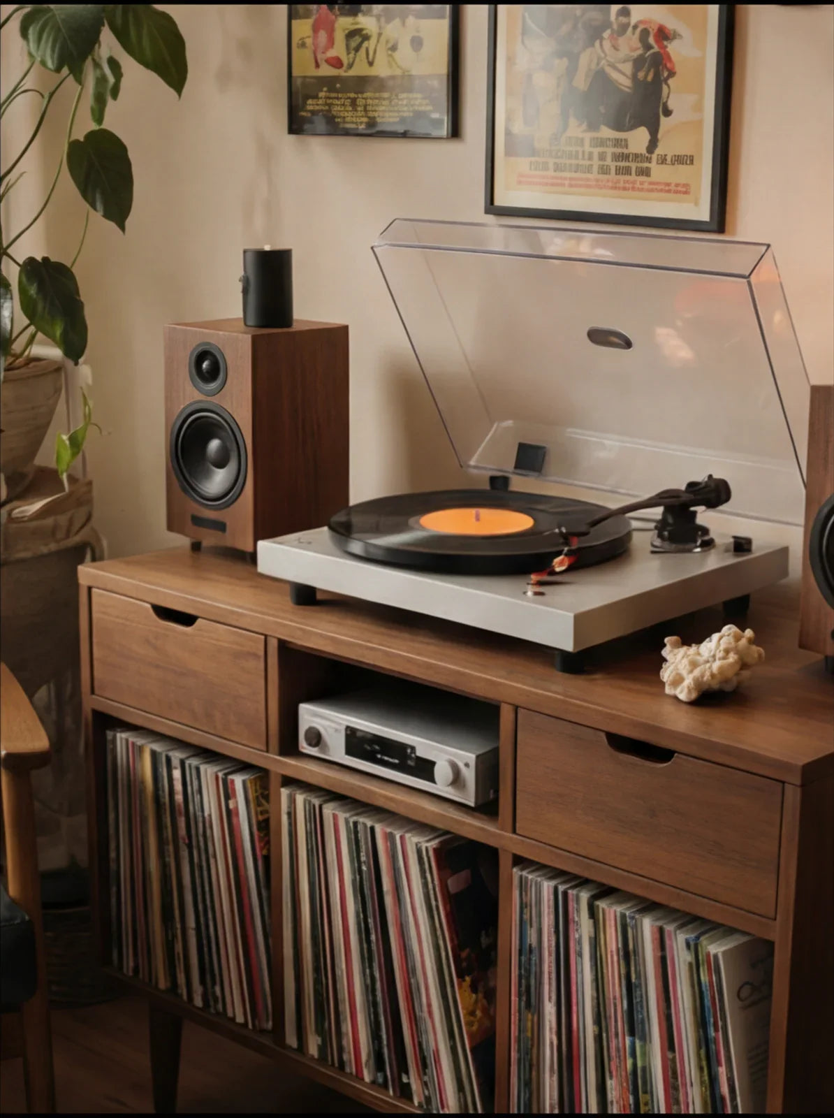 Handcrafted Record Player Stand