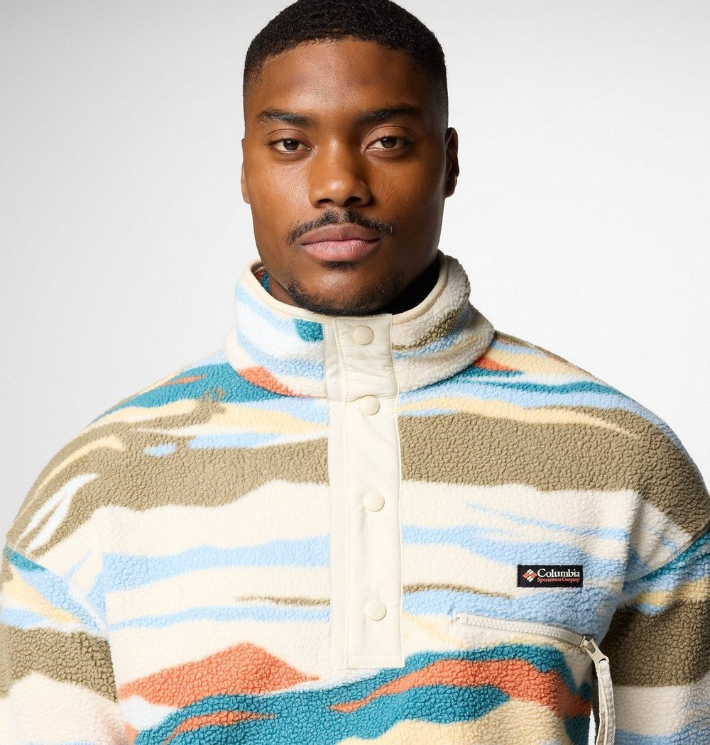Men's Printed Half-Snap Fleece Pullover