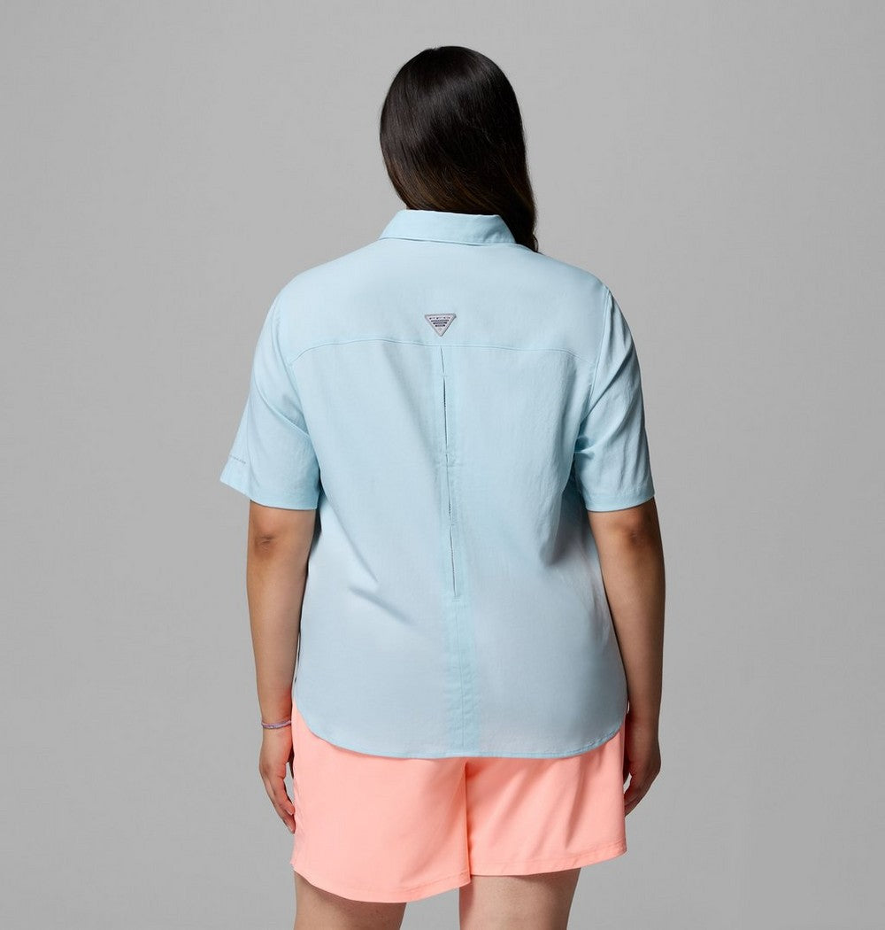 Women's Plus Short-Sleeve Fishing Shirt - Blue