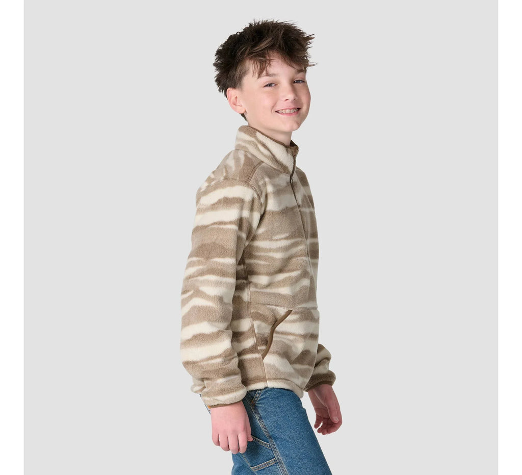 Boys' Printed Half-Zip Fleece Pullover - Beige