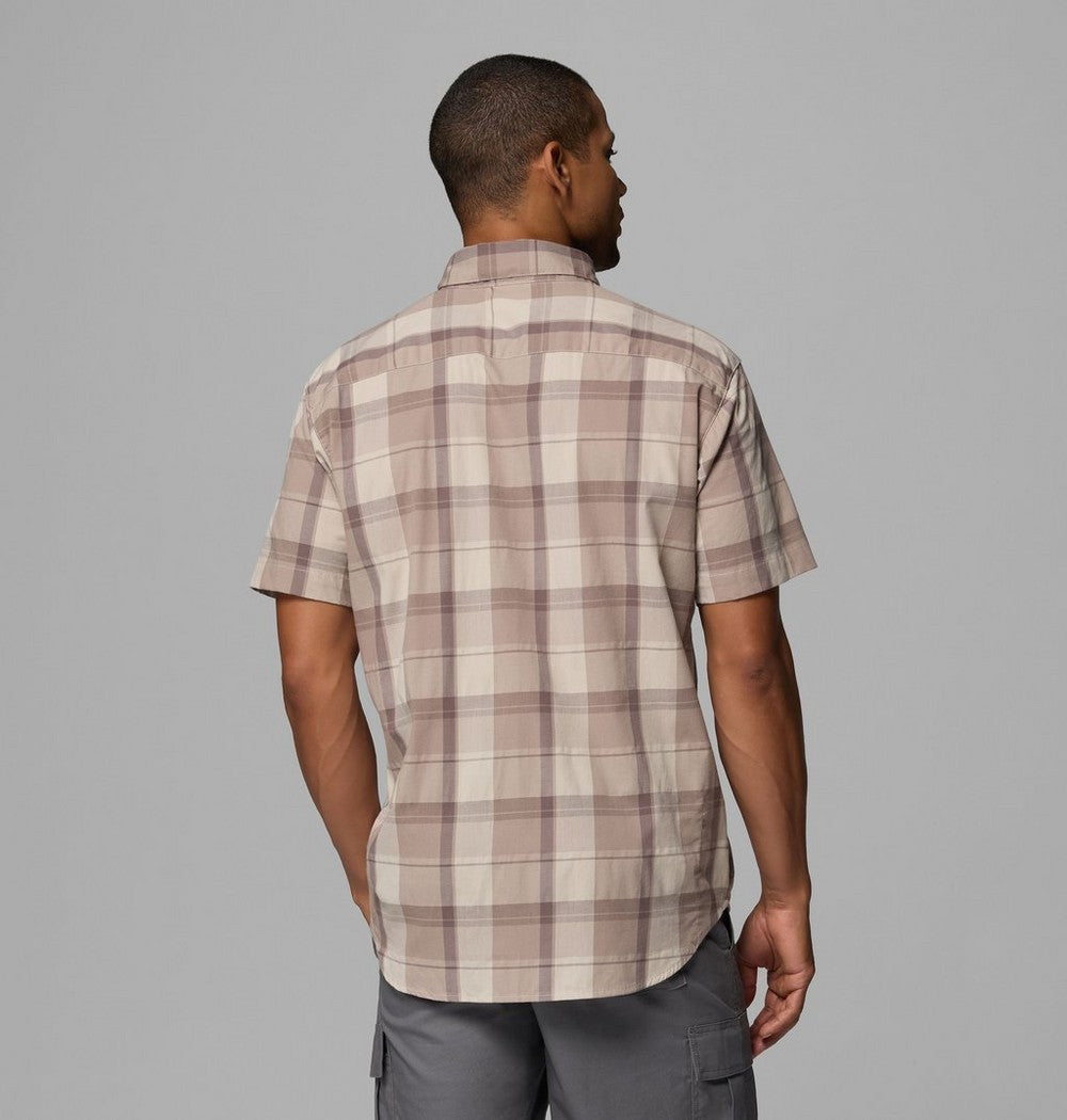 Men's Stretch Short Sleeve Plaid Shirt - Navy