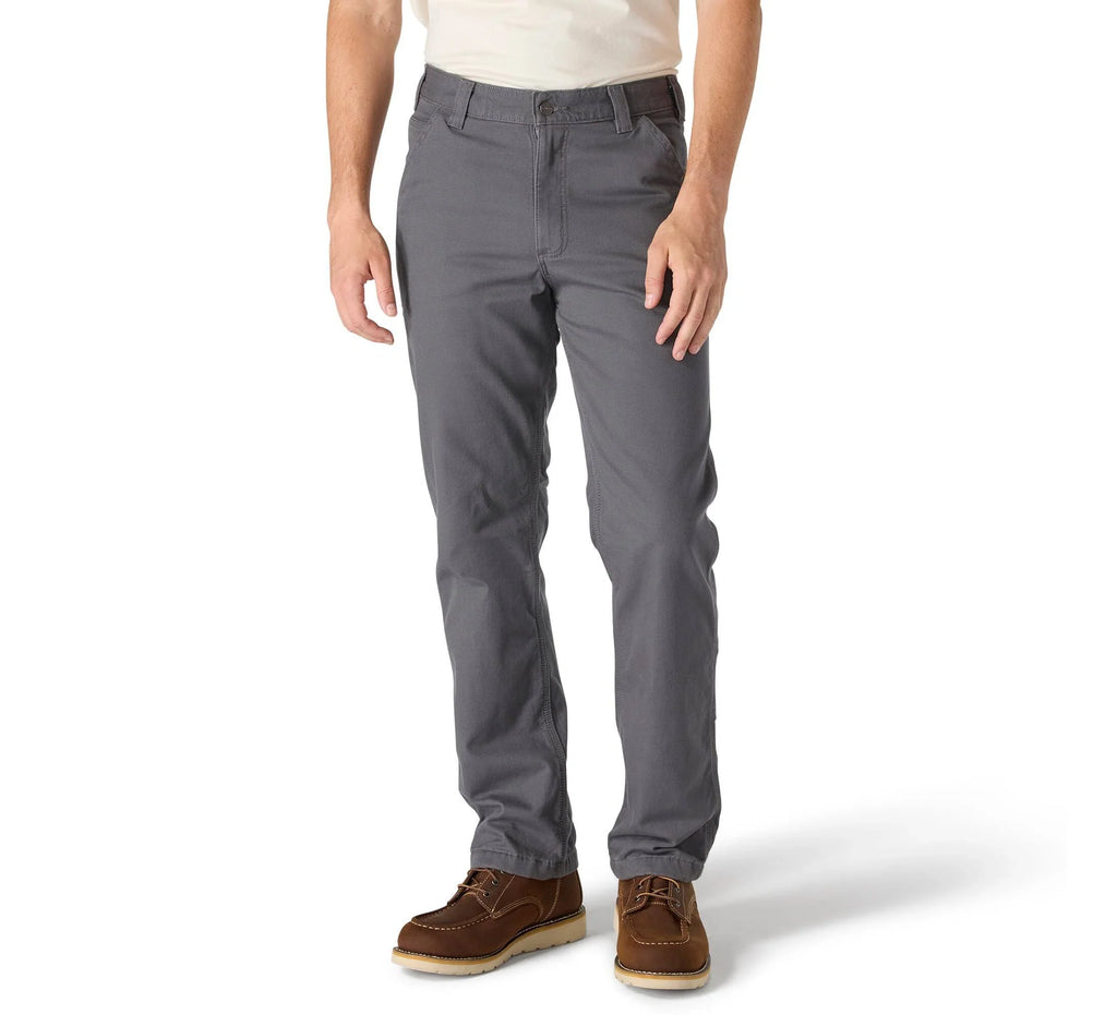 Relaxed Straight Fleece-Lined Work Pants - Gray