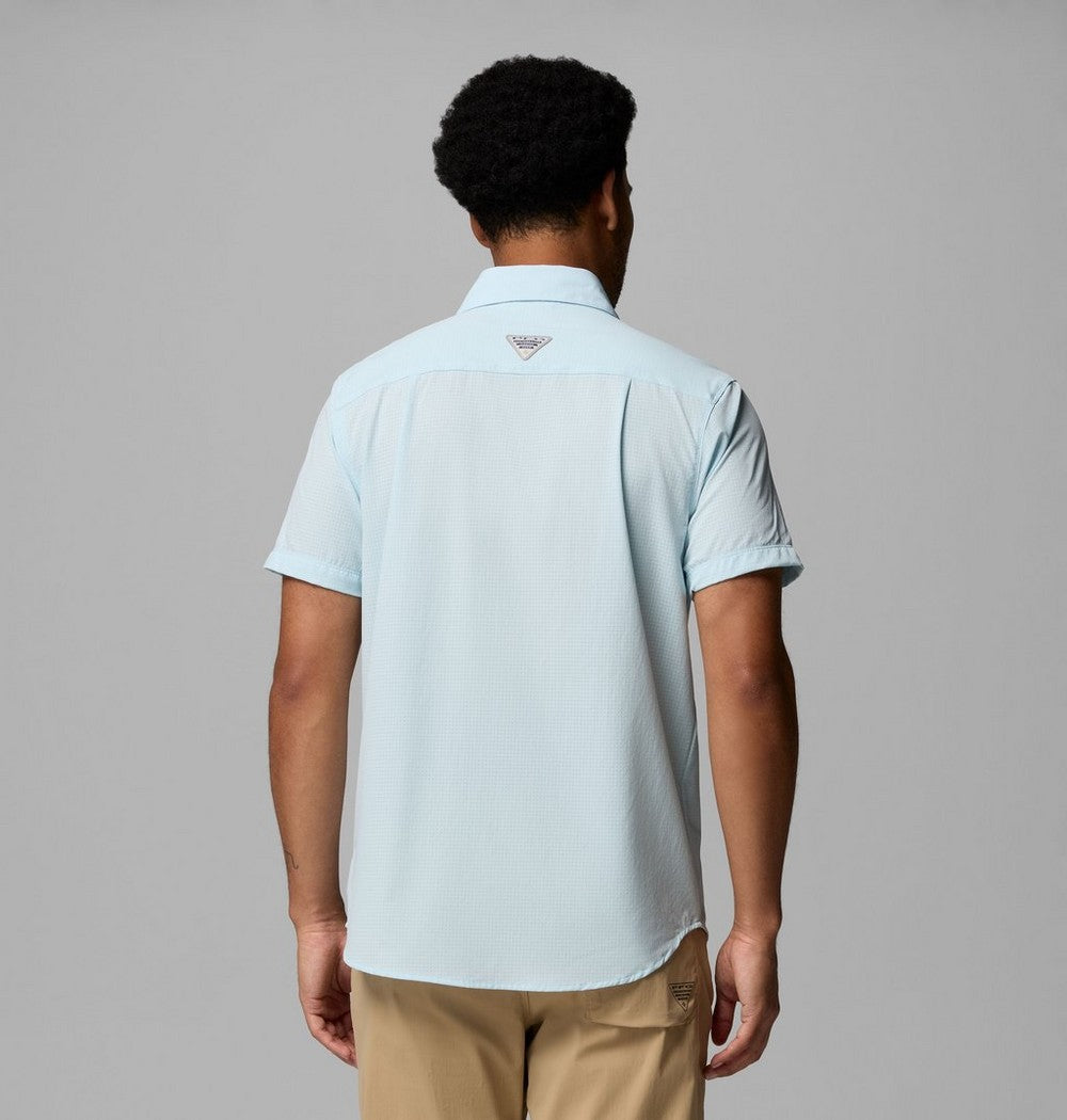 Men's Vented Short-Sleeve Fishing Shirt - Blue
