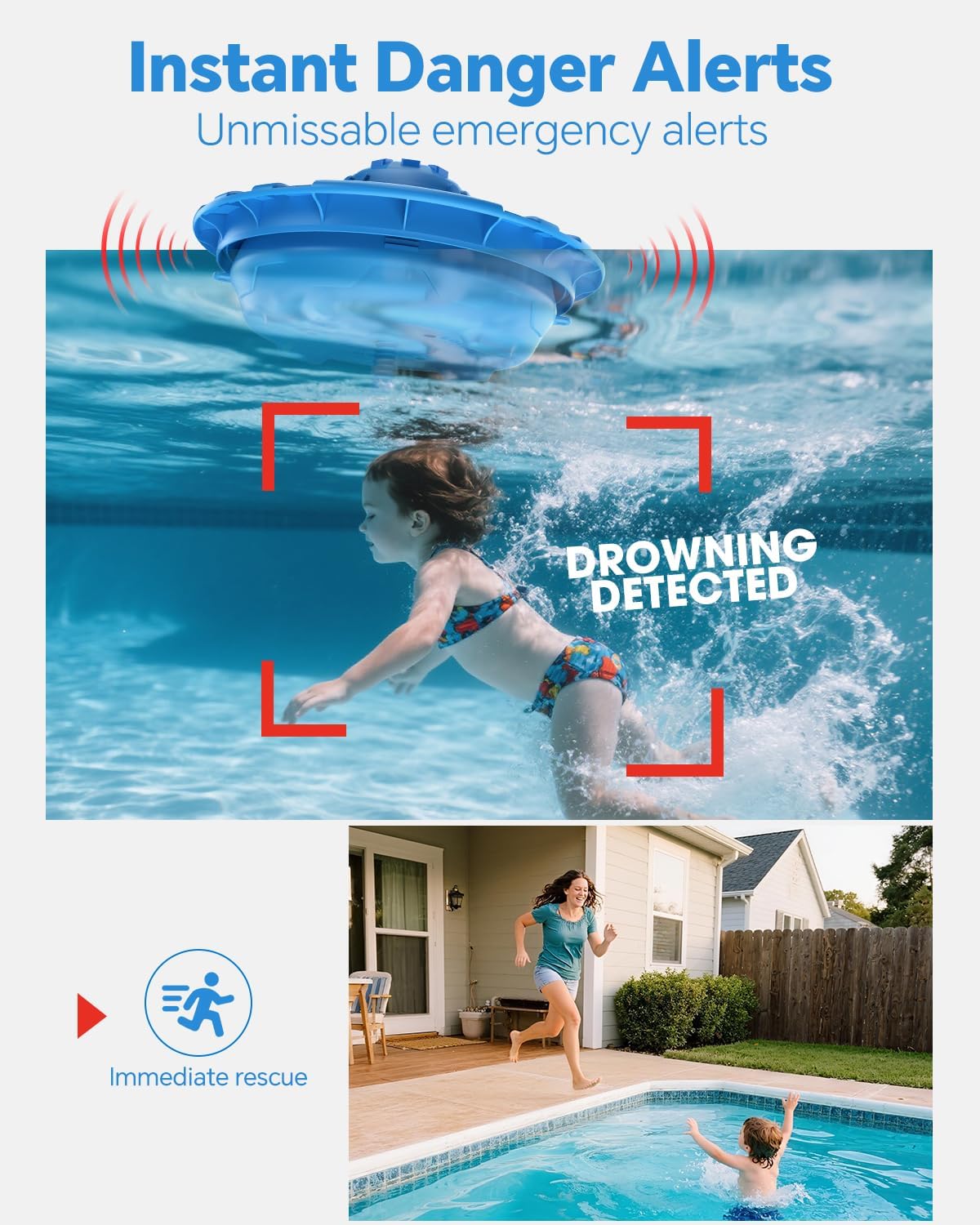 Floating Pool Safety Alarm - 110dB Alert