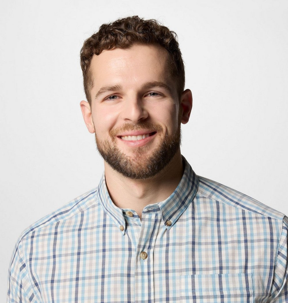Men's Stretch Short Sleeve Plaid Shirt - Navy