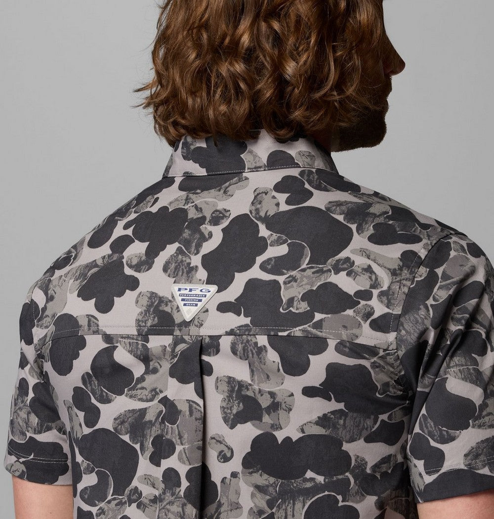Men's Short-Sleeve Cotton Camp Shirt - Gray