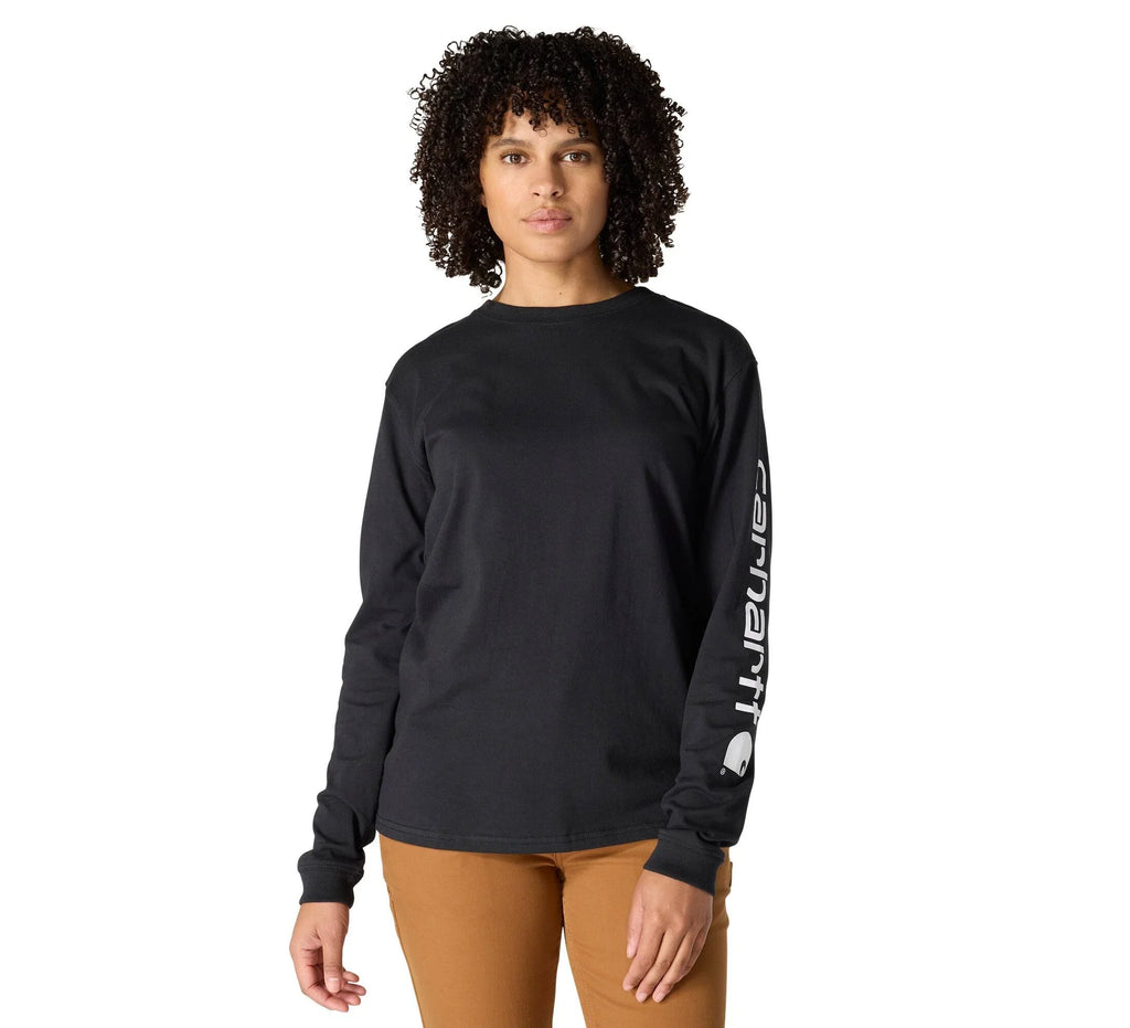 Women's Loose Long Sleeve Logo T-Shirt - Pink