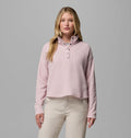 Women's Waffle Knit Half-Snap Shirt - Pink