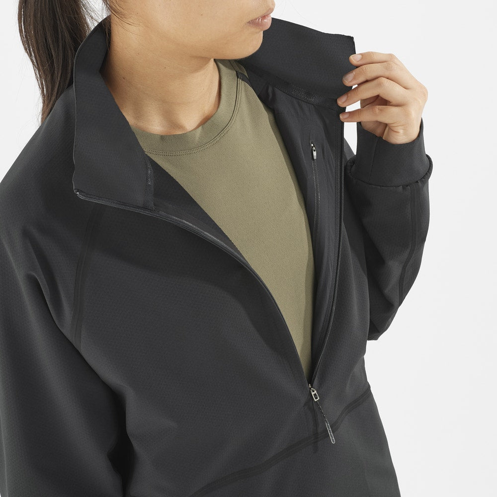 Unisex Half-Zip Softshell Midlayer - Stone Gray