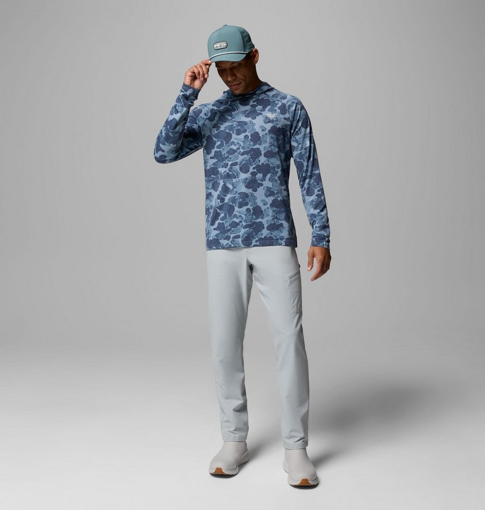 Men's Printed Fishing Hoodie - Gray Camo