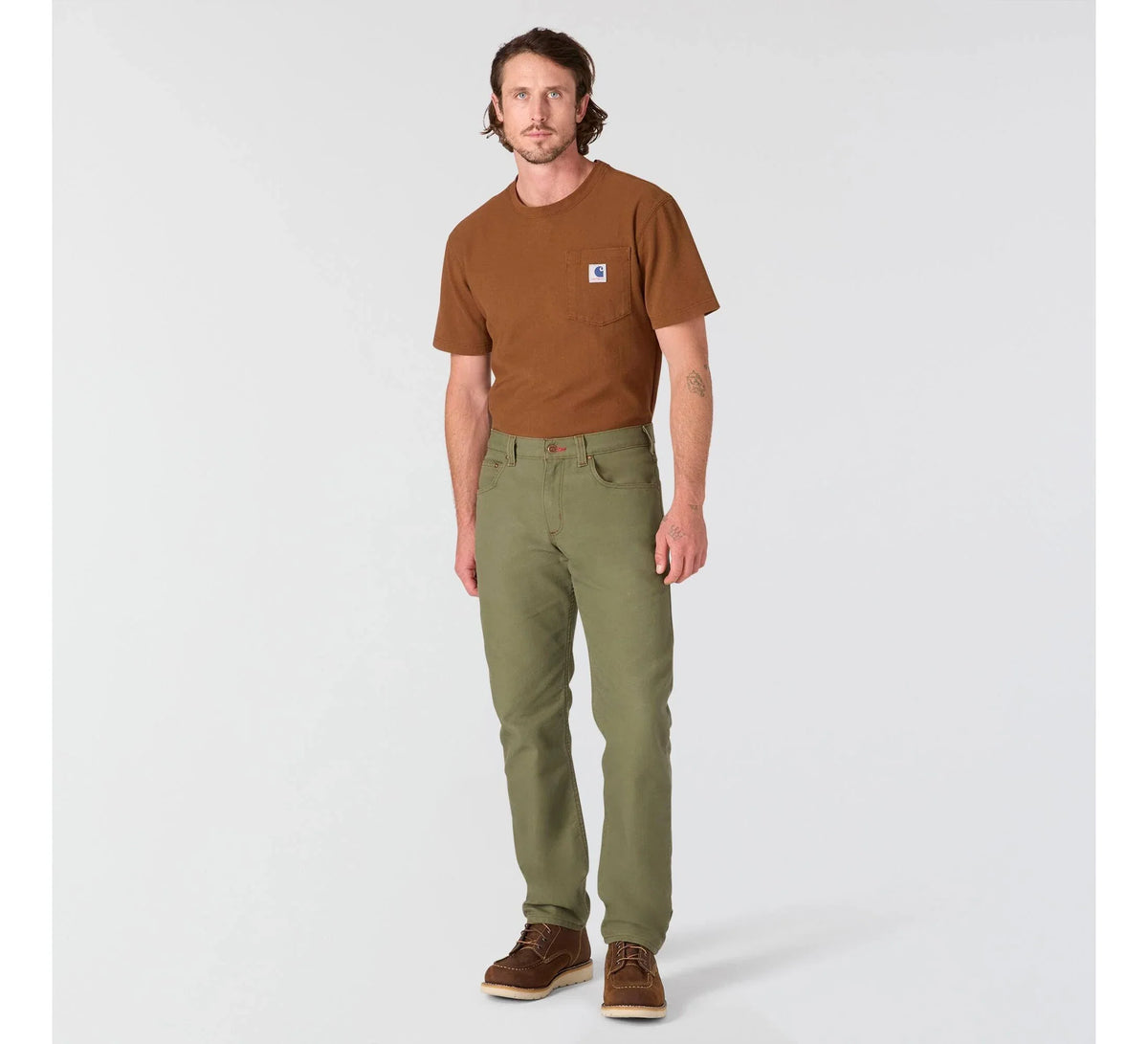 Men's Relaxed Straight Work Pants - Green