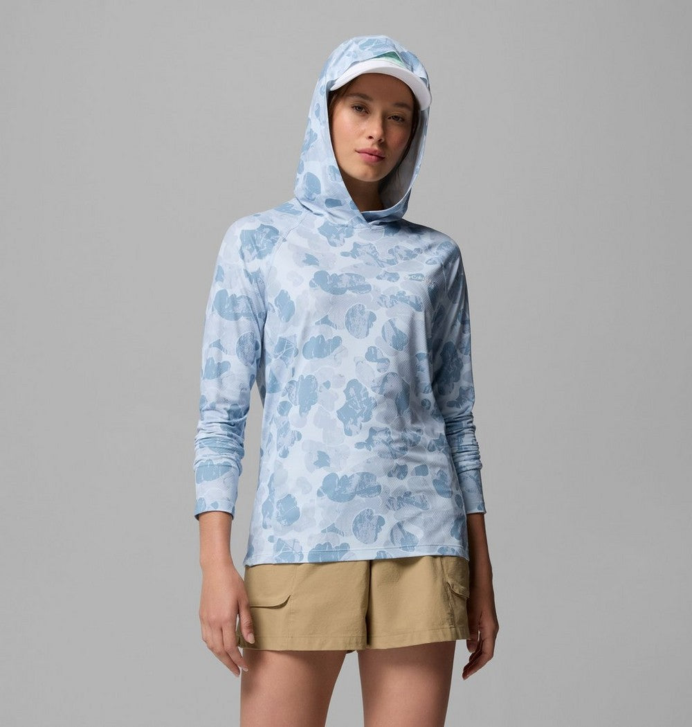 Women's UPF 50 Sun Hoodie - Blue Print