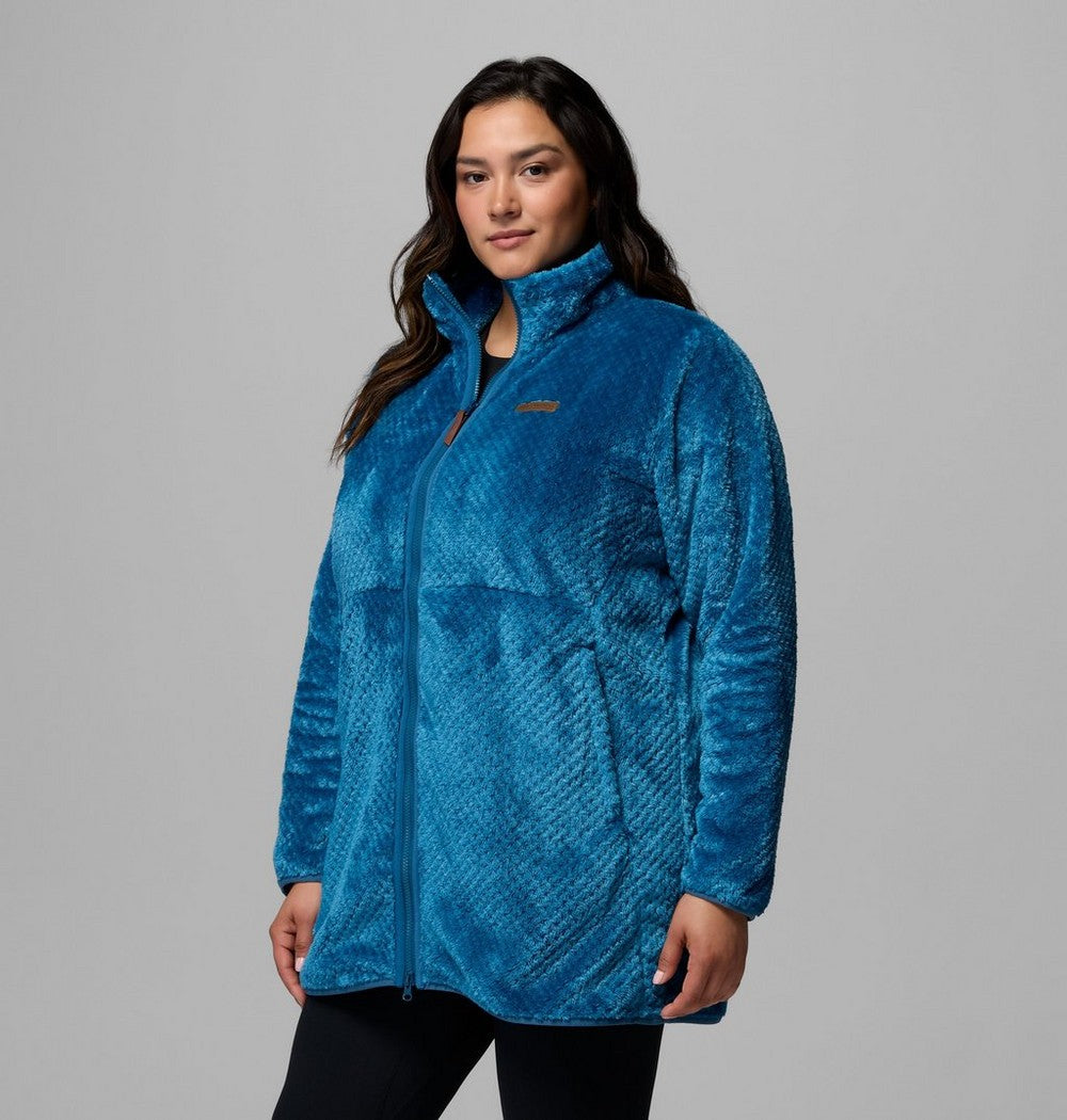 Women's Plus Long Full-Zip Fleece Jacket - Blue