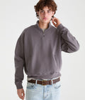 Boxy Quarter-Zip Fleece Sweatshirt - Gray
