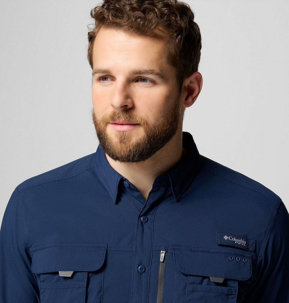 Men's UPF 50 Fishing Button-Up Shirt - Navy