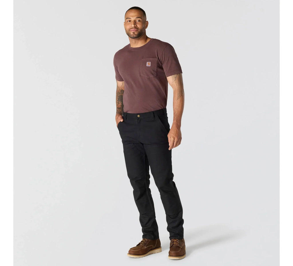 Slim Tapered Double-Knee Work Pants - Brown