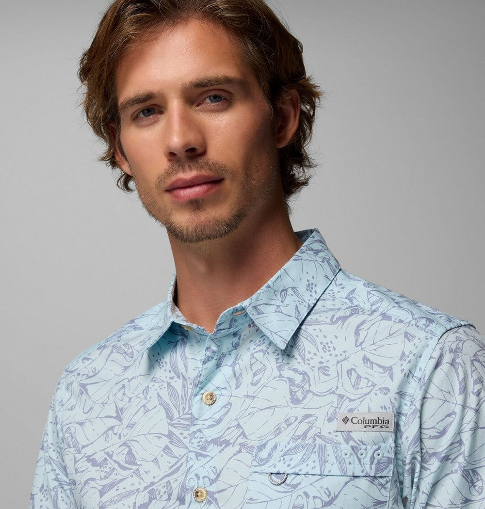 Men's Short-Sleeve Cotton Camp Shirt - Gray