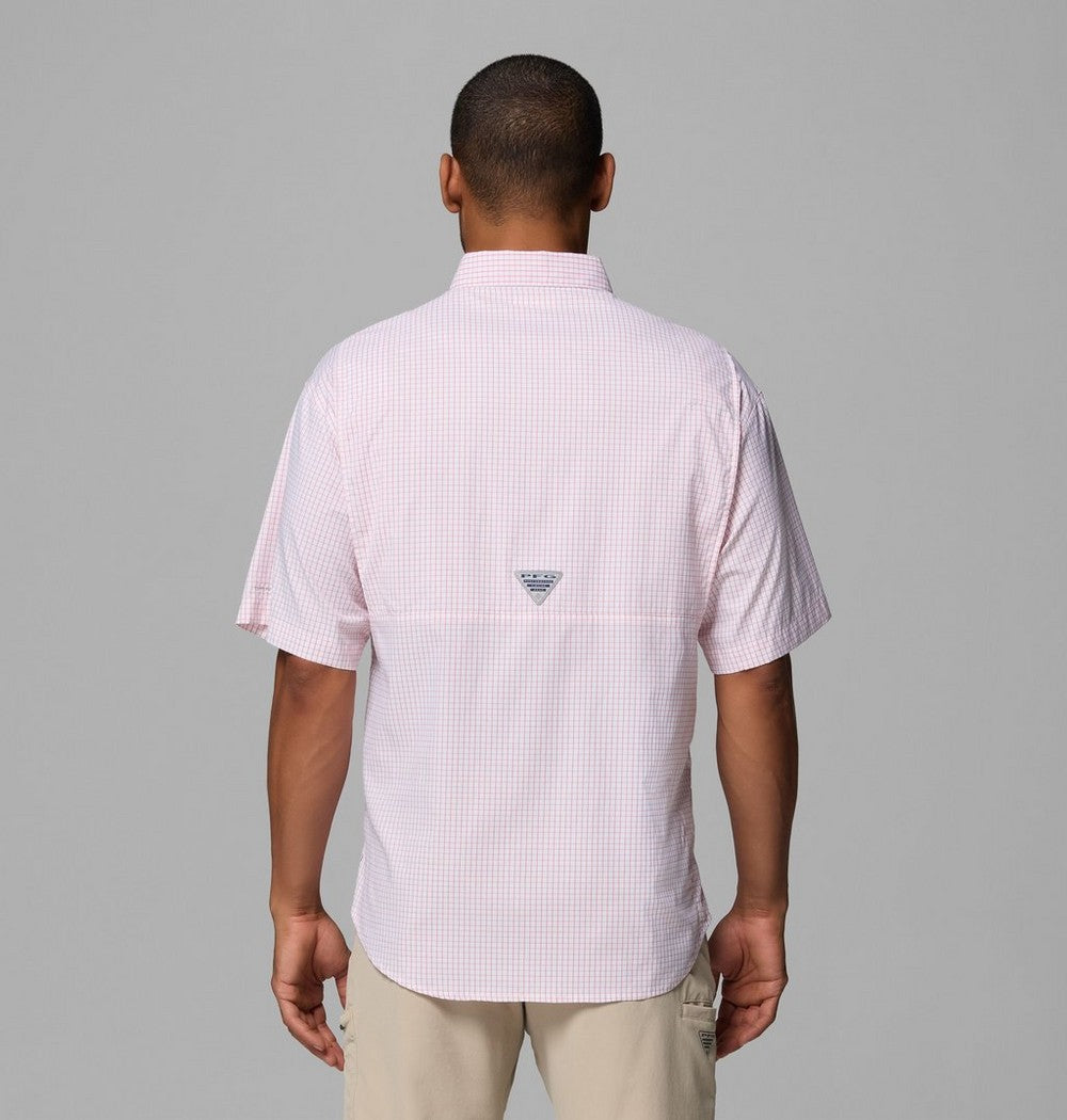 Men's Vented Short-Sleeve Fishing Shirt - Green Gingham