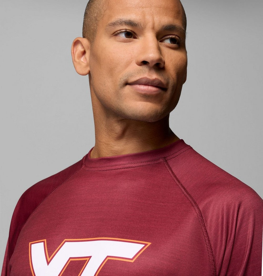 Men's Heather Long-Sleeve Team Logo Shirt - Maroon