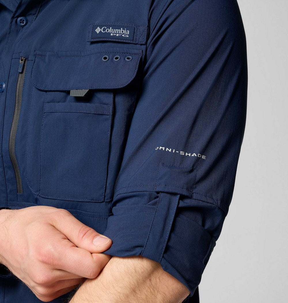 Men's UPF 50 Fishing Button-Up Shirt - Navy