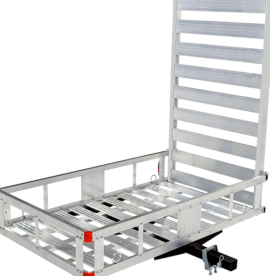 Aluminum Hitch Mount Cargo Carrier With 47 Inch Long Ramp, 1 Pack - 80779