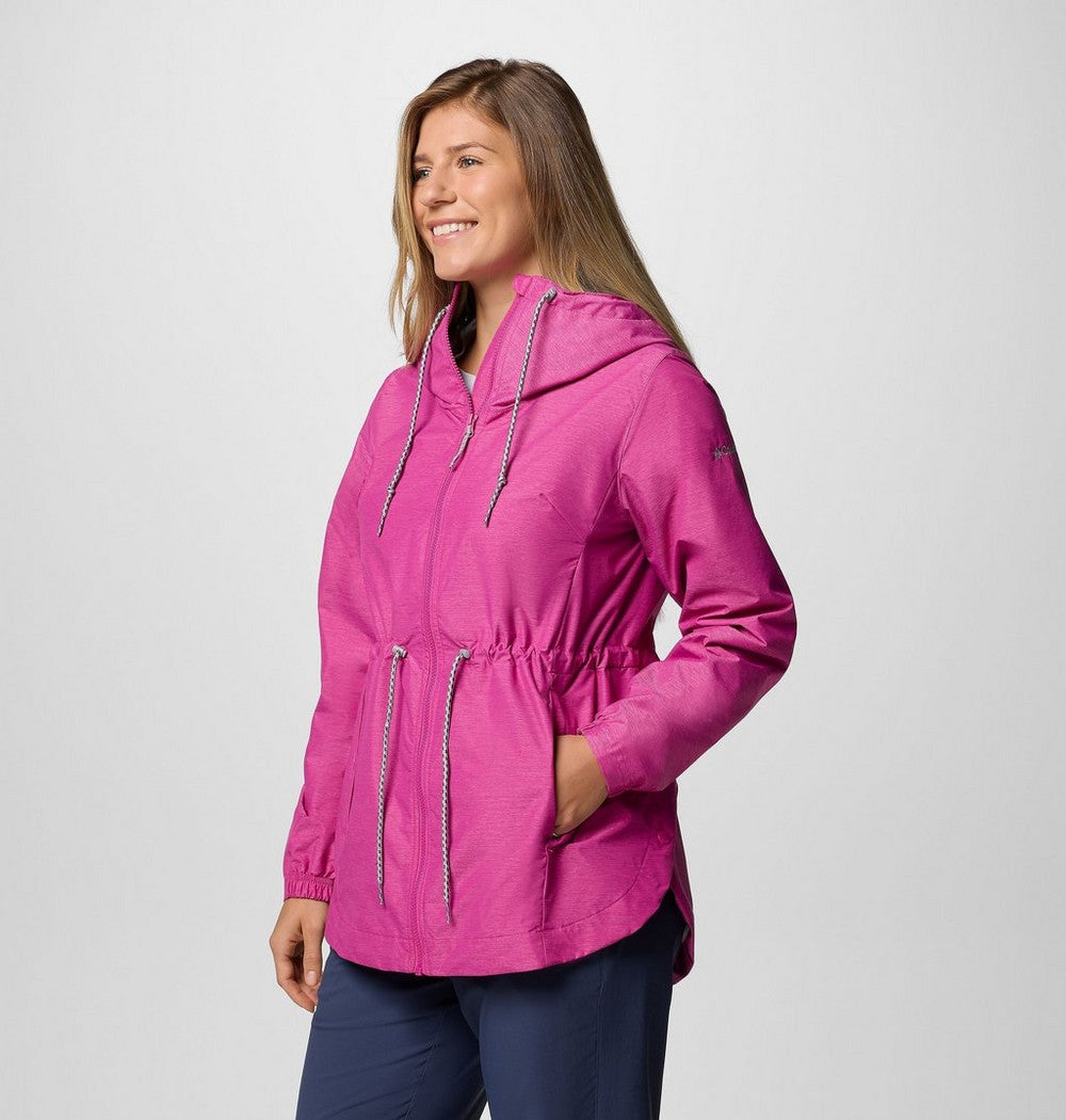 Women's Lightweight Hooded Rain Jacket - Fuchsia