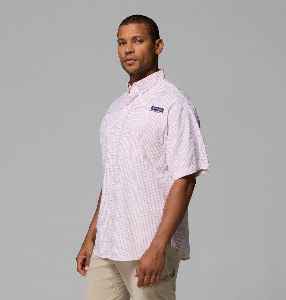 Men's Vented Short-Sleeve Fishing Shirt - Green Gingham