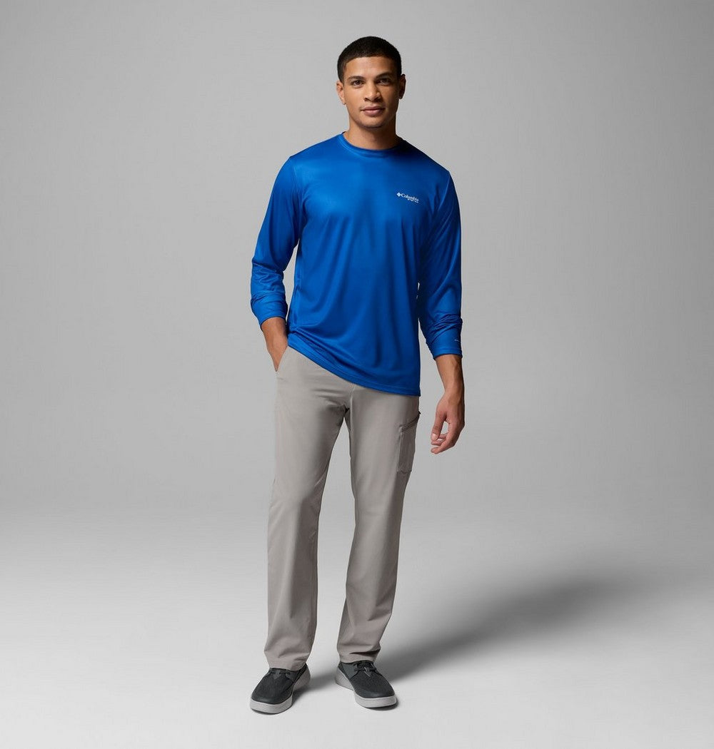 Men's Long Sleeve Fishing Shirt - Blue Navy