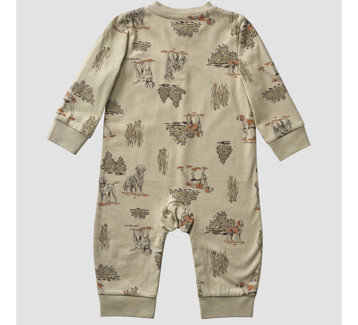 Baby Boys' Long Sleeve Dog Print Coverall - Tan