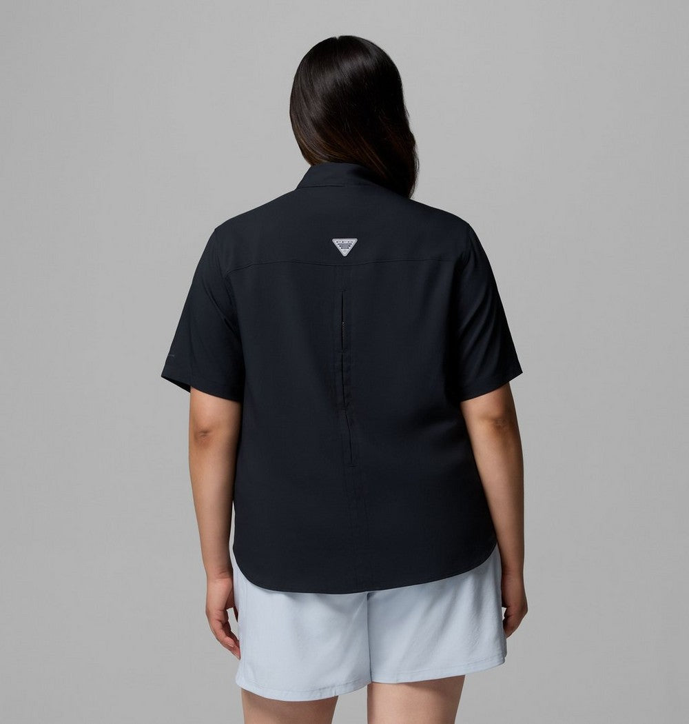 Women's Plus Short-Sleeve Fishing Shirt - Blue