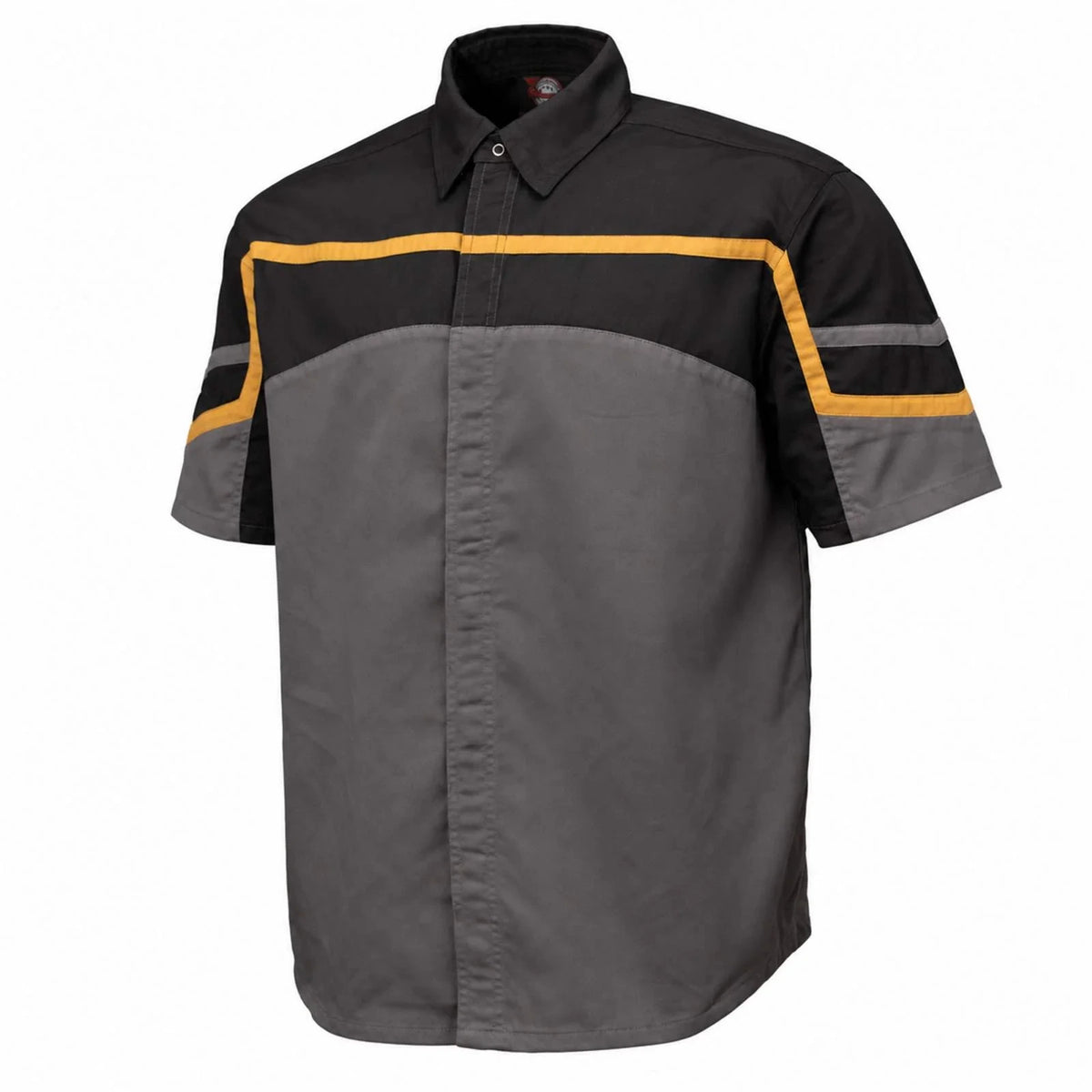 Men's Reflective Mechanic Shirt - Black Gray Orange