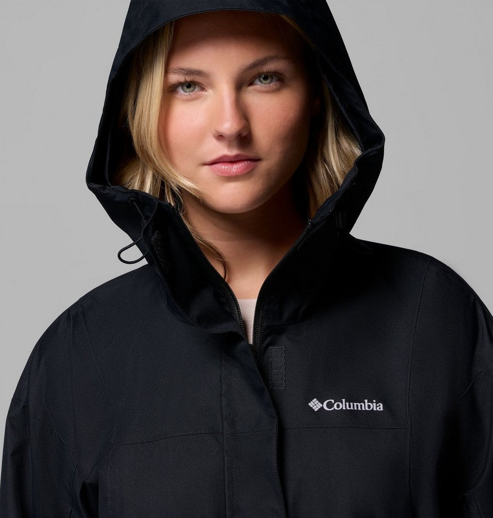 Women's Long Waterproof Rain Jacket - Mauve