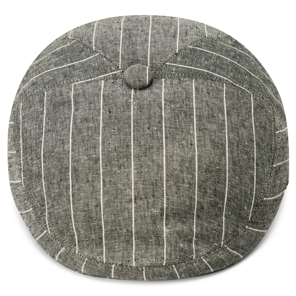Grey & White Striped Moda Flat Cap
