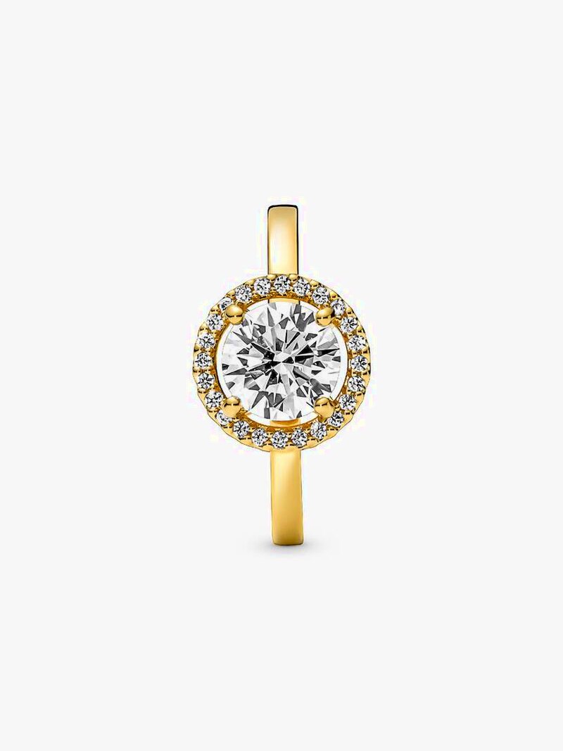 Gold-Plated Round Halo Ring