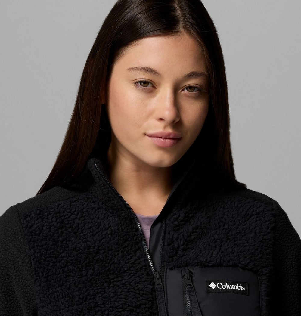 Women's Long Sherpa Full-Zip Fleece Jacket