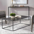 Bailey Street Home Industrial Coffee Table, 48 inch, Aged Black Iron/Plated Antique Bronze Finish - 208-Bel-3314816