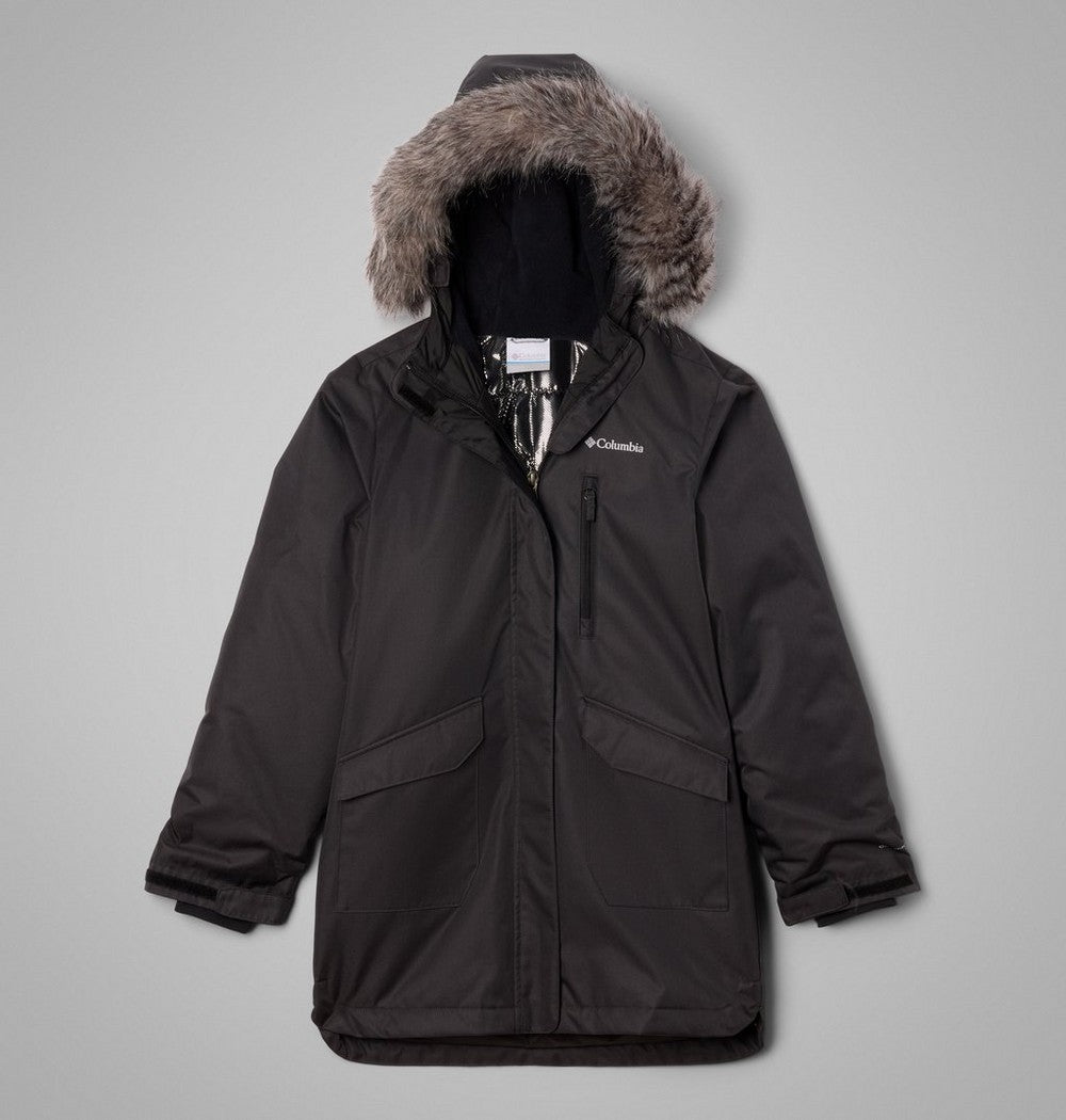 Girls' Long Insulated Parka - White