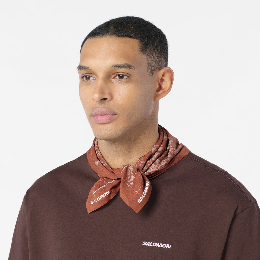Graphic Polyester Bandana - Burnt Umber