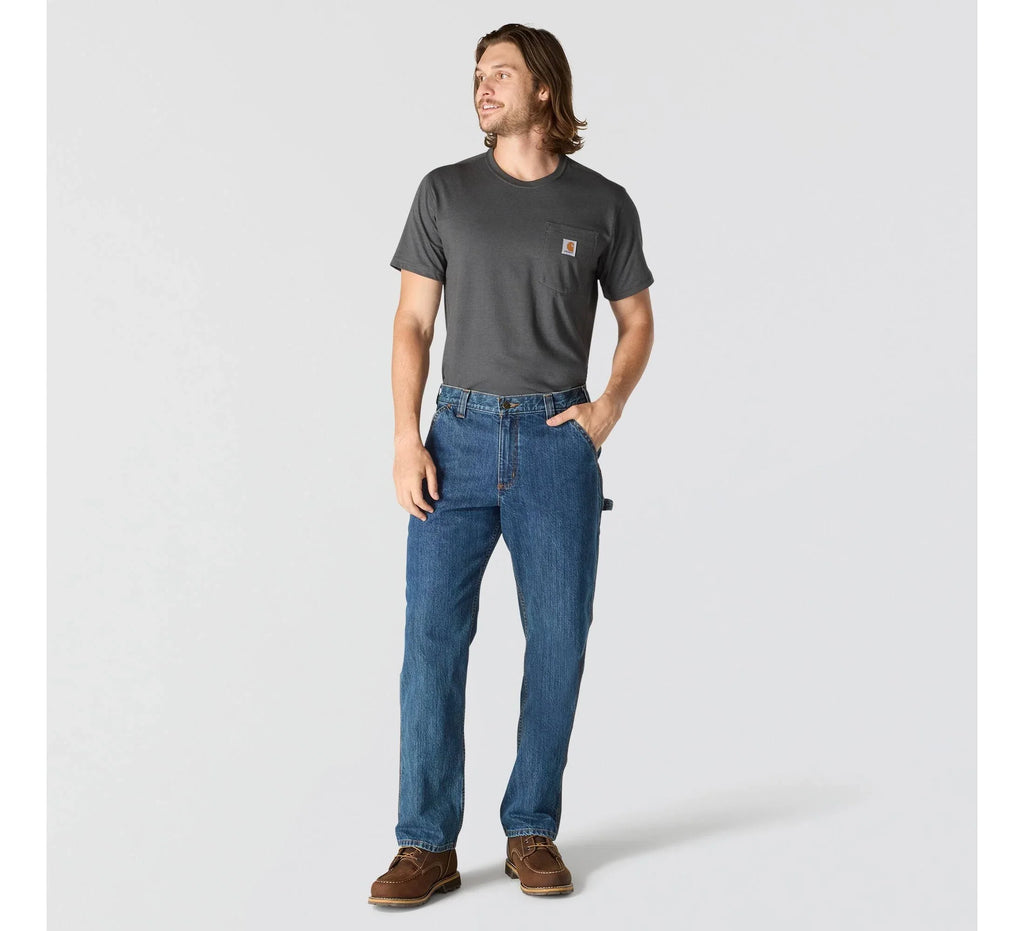 Men's Loose Straight Work Jeans - Blue