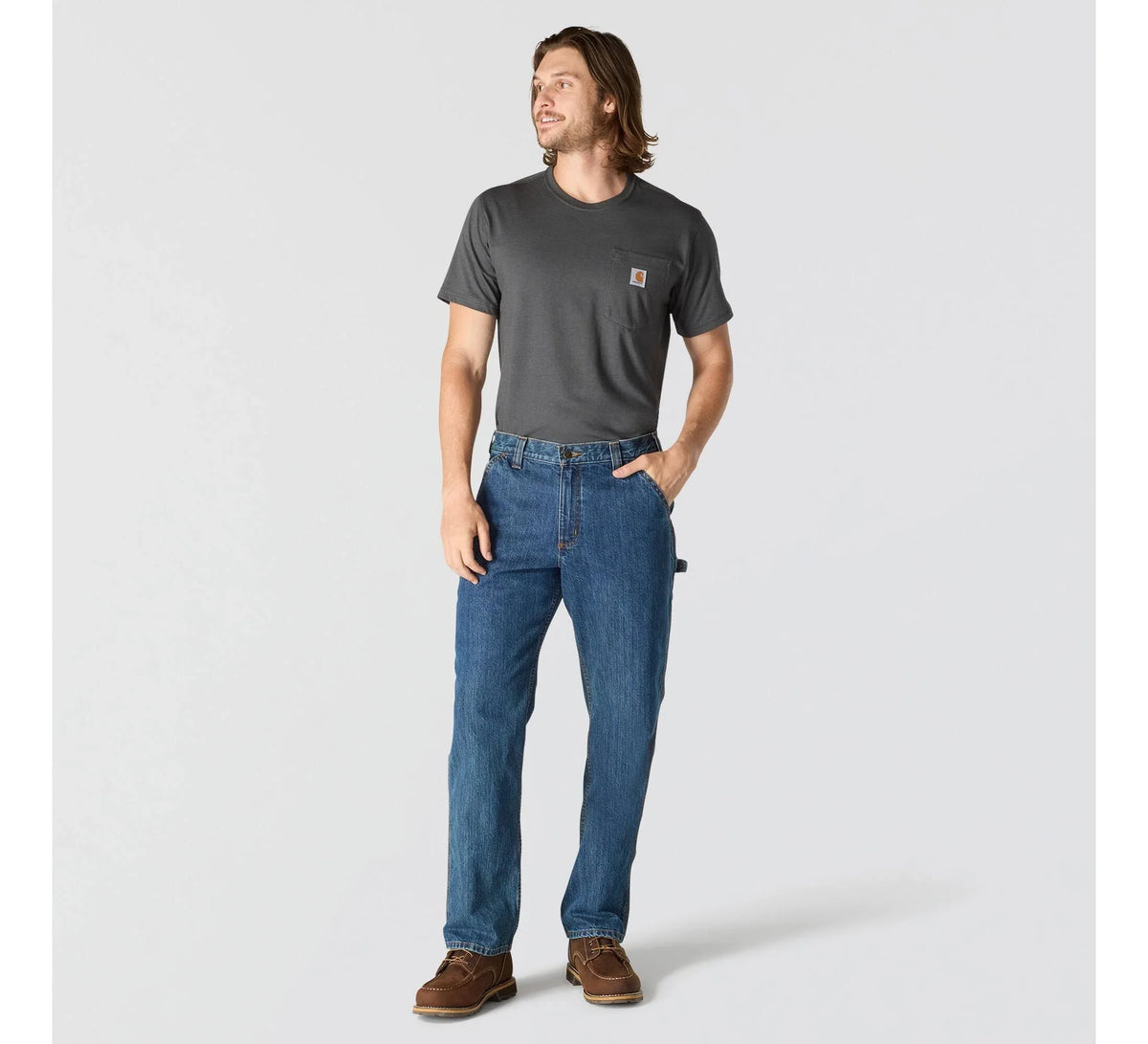 Men's Loose Straight Work Jeans - Blue