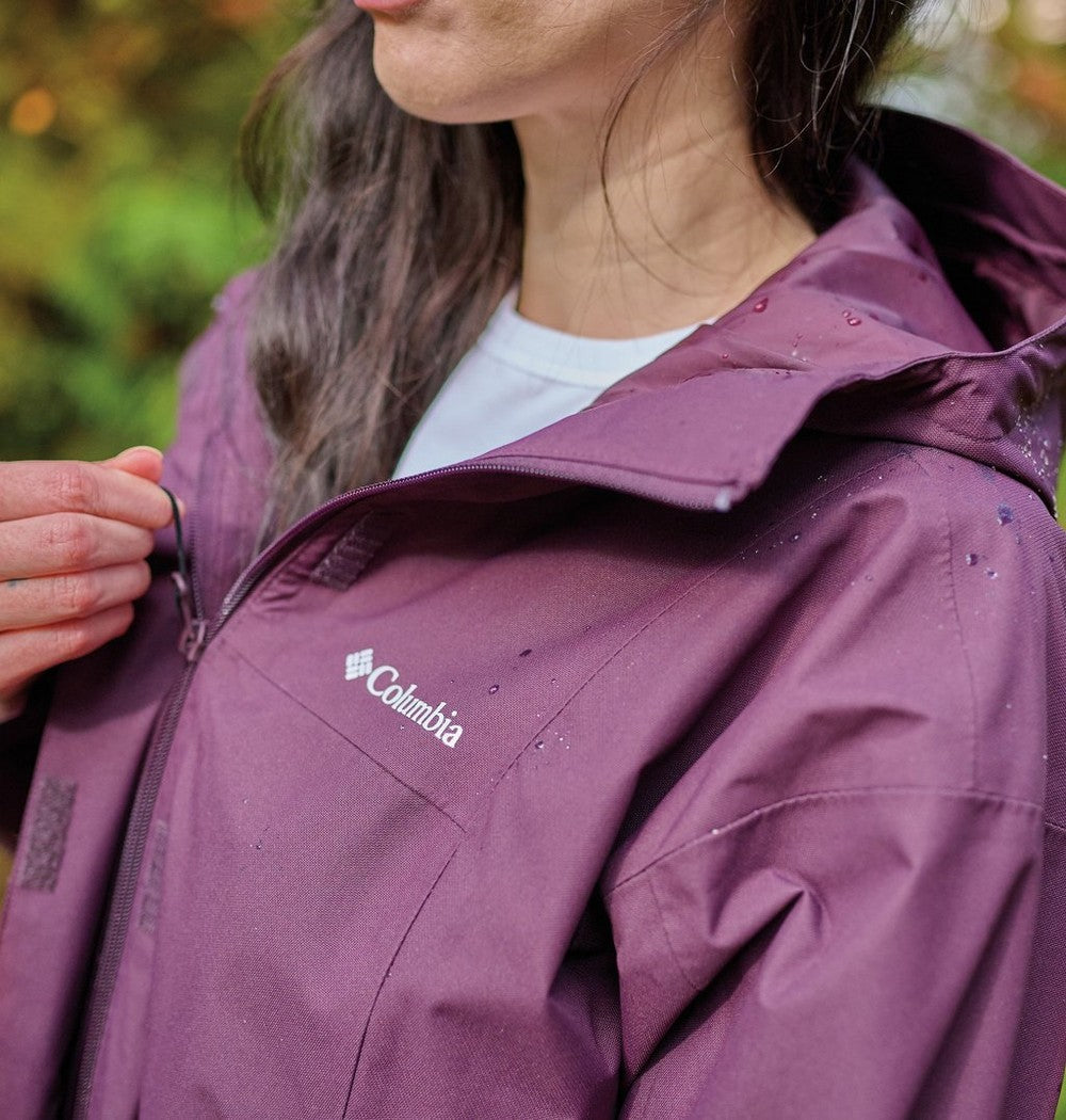 Women's Long Waterproof Rain Jacket - Mauve