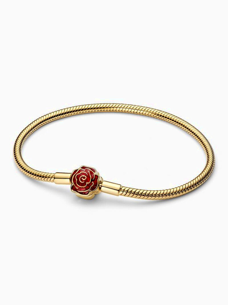 Rose-Themed Bracelet, Charms and Ring Set