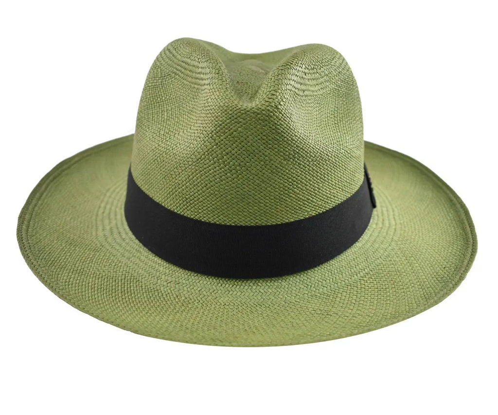 Advanced Original Panama Hat-Verde Oscuro Toquilla Straw | Brown Band-Handwoven In Ecuador