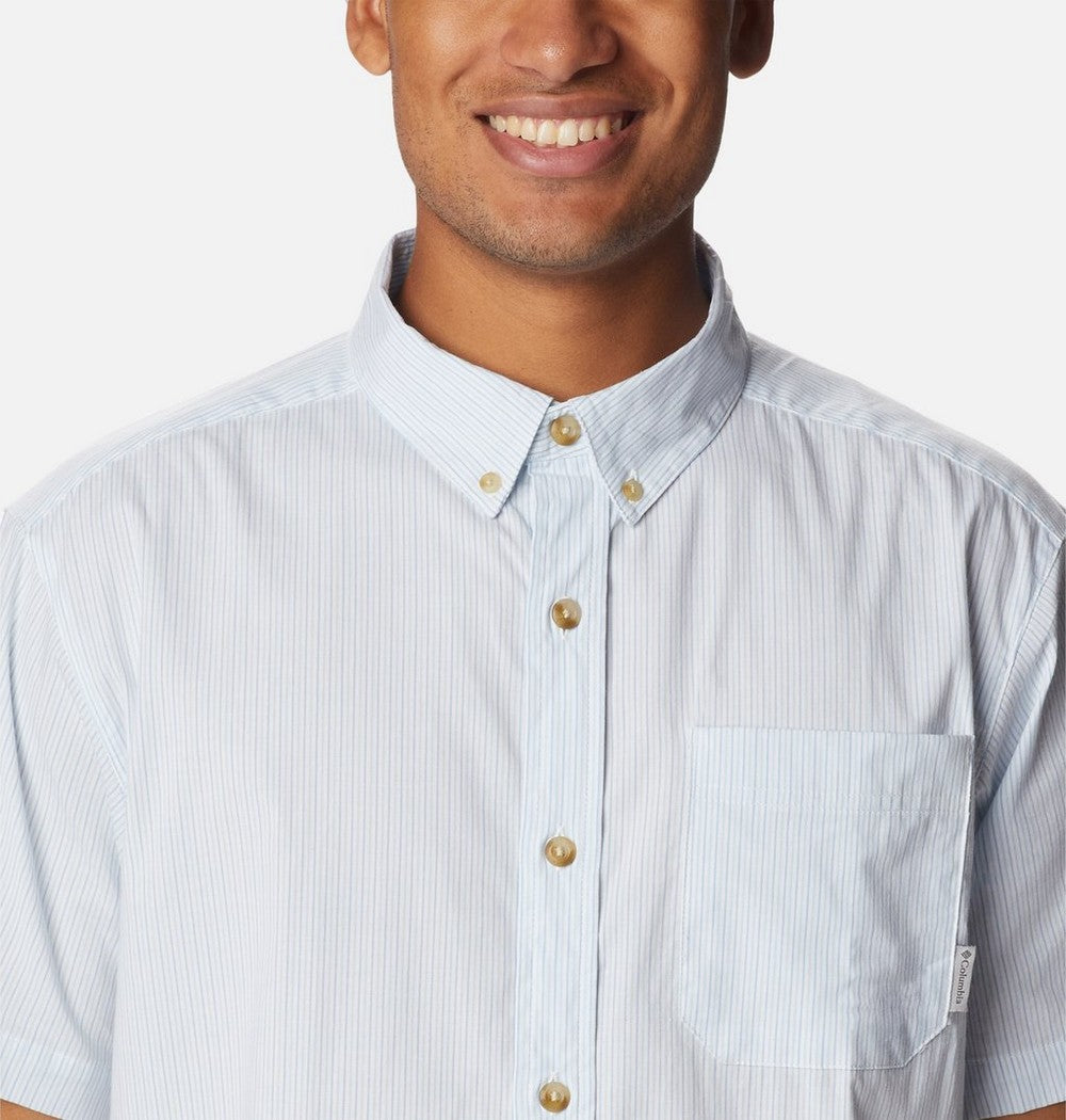 Men's Stretch Short Sleeve Plaid Shirt - Navy