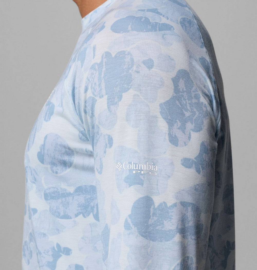 Men's Printed Long-Sleeve Fishing Shirt - Gray