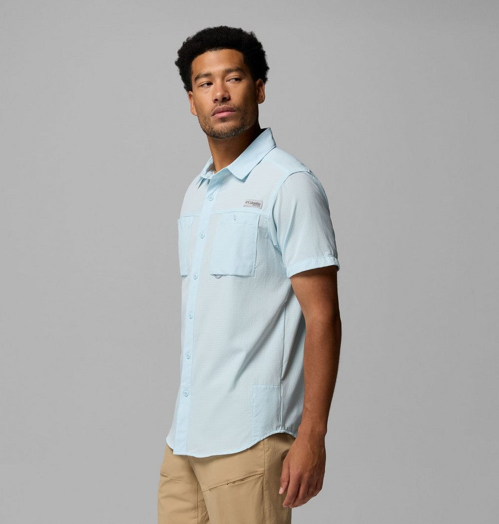 Men's Vented Short-Sleeve Fishing Shirt - Blue