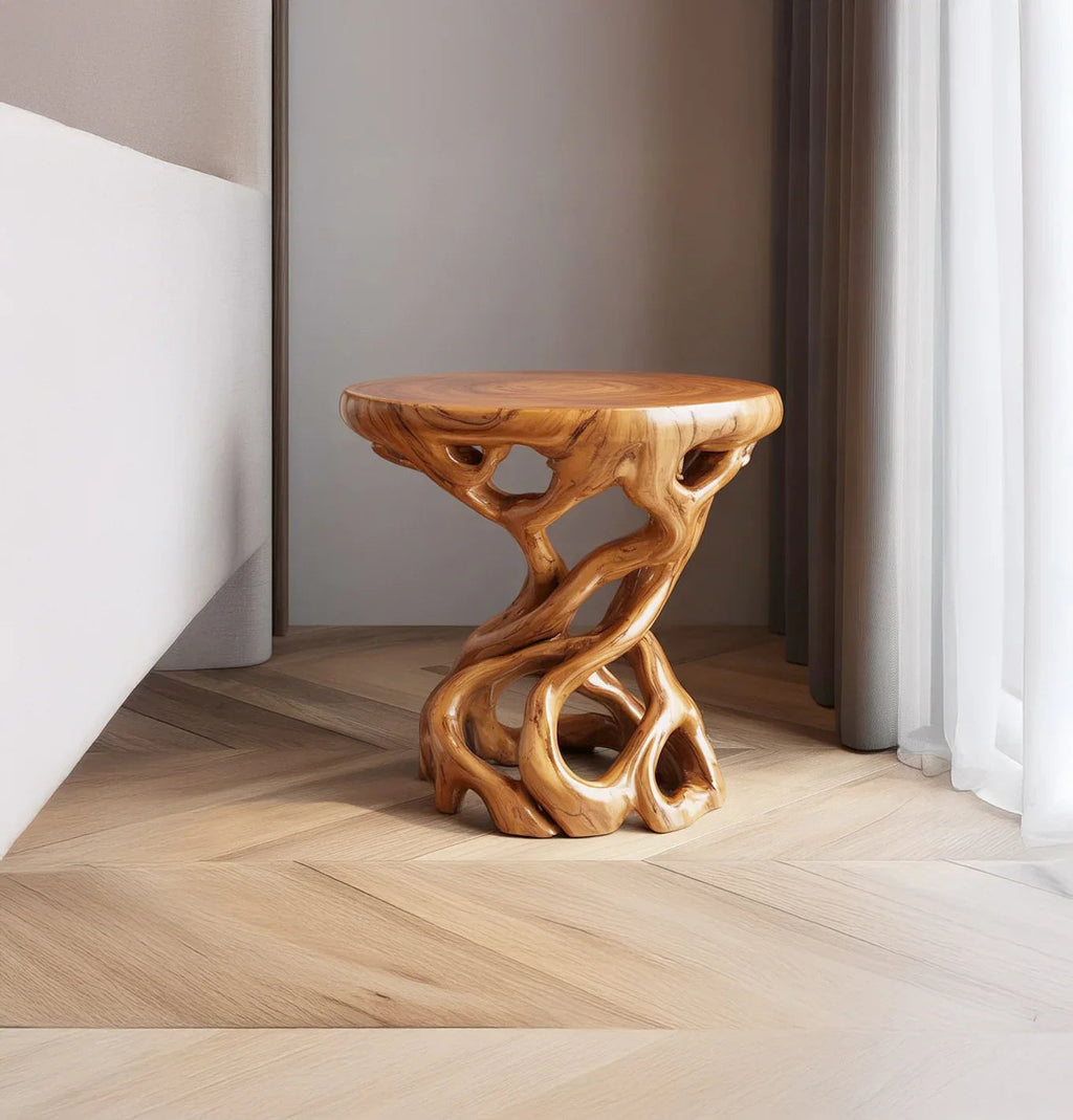 Organic Wood Root End Table