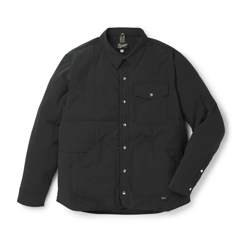 Men's Insulated Snap-Front Shirt Jacket - Black